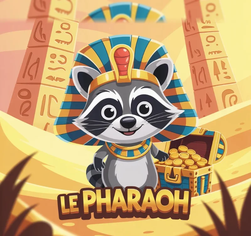 Mobilna wersja Le Pharaoh na smartfonie z postacią szopa