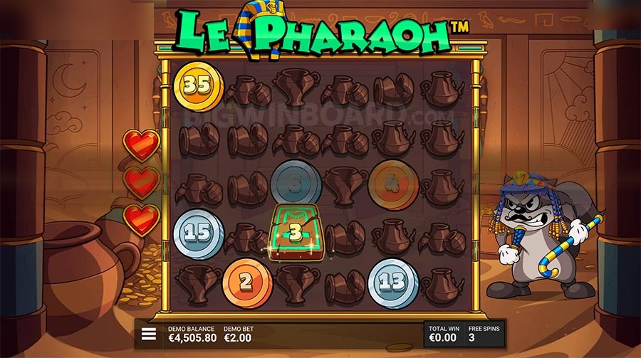 Runda bonusowa Free Spins Szczęście Faraona w Le Pharaoh